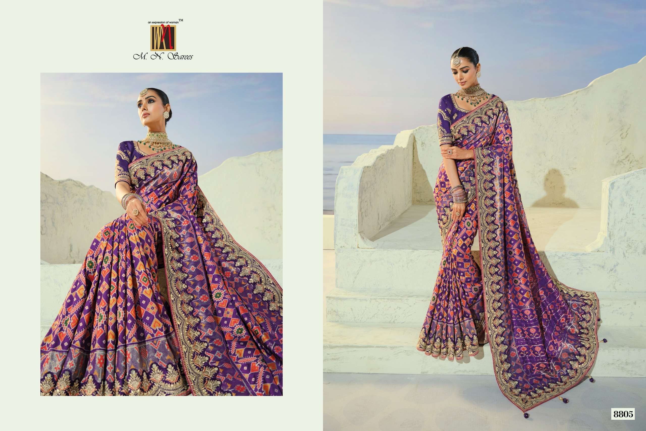 MN The Heritage Of Patola 8800 Series fancy fabric saree wholesale in surat